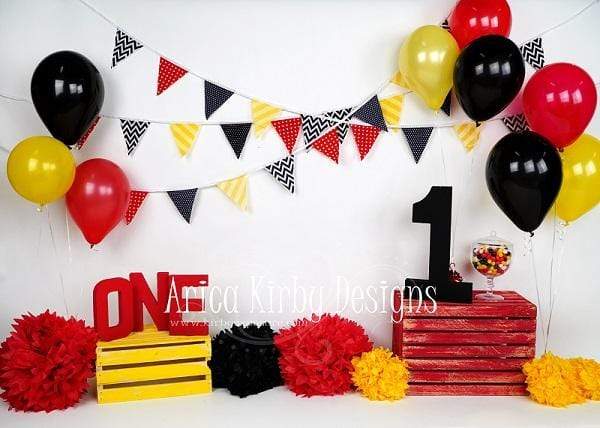 Kate Balloons Mouse Baby 1st Cake Smash Backdrop designed by Arica Kirby - Kate Backdrop AU