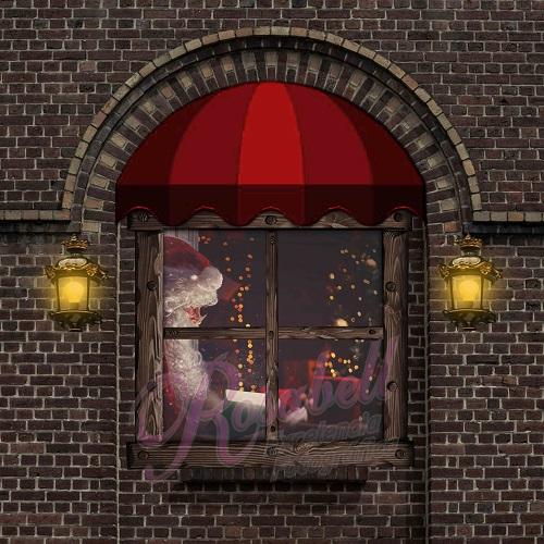 Kate Christmas Window Without Trees Backdrop Designed by Rosabell Photography - Kate Backdrop AU