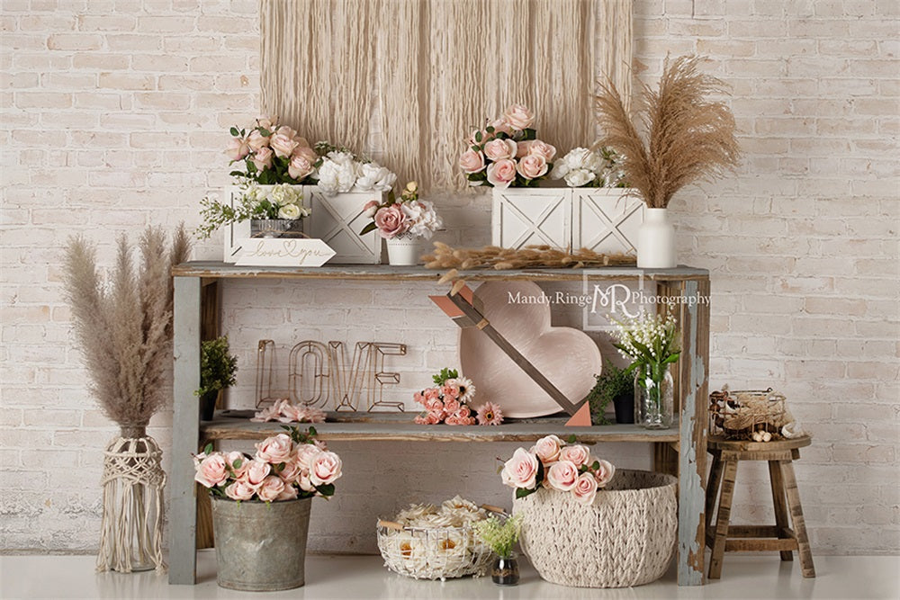 Kate Boho Valentine's Day Backdrop Designed by Mandy Ringe Photography - Kate Backdrop AU