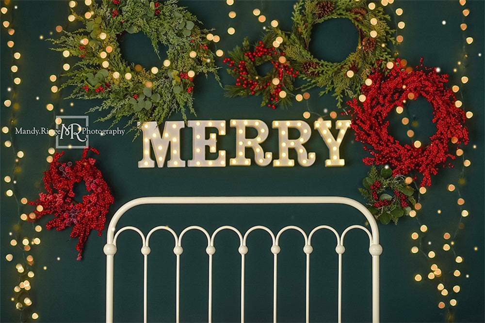Kate Merry Christmas Backdrop Sparkle Headboard Designed By Mandy Ringe Photography - Kate Backdrop AU