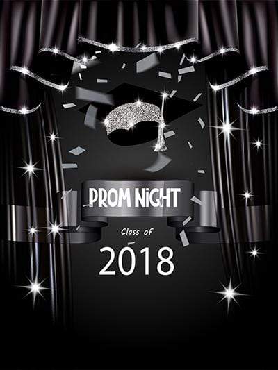 Kate Graduation Ceremony Party Black Curtain Prom Night Backdrop - Kate Backdrop AU