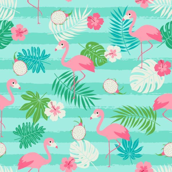 Kate Flamingo Party with Leaves and Pitaya Backdrop for Photography Summer Holiday Children