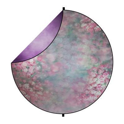 Kate Purple Abstract/Florals Round Mixed Collapsible Backdrop for Baby Photography 5X5ft(1.5x1.5m)