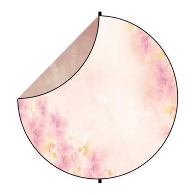 Kate Pink Abstract/Pink Flowers Round Mixed Collapsible Backdrop for Baby Photography 5X5ft(1.5x1.5m)
