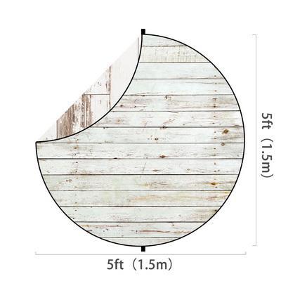 Kate Abstract White Wood Round Mixed Collapsible Backdrop for Baby Photography 5X5ft(1.5x1.5m)