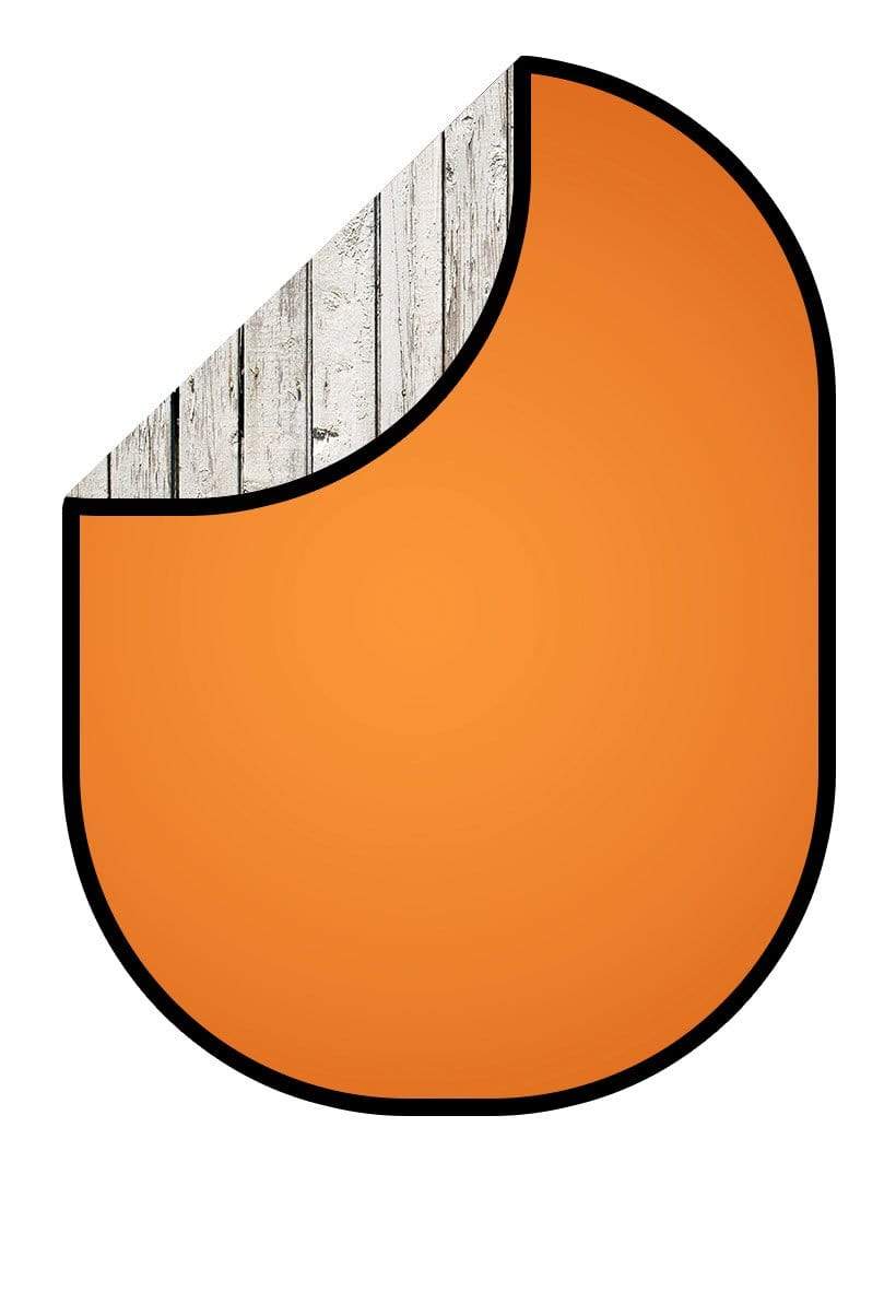 Kate Retro White Wood / Solid Orange Color Collapsible Backdrop Photography 5X6.5ft(1.5x2m) - katebackdrop AU