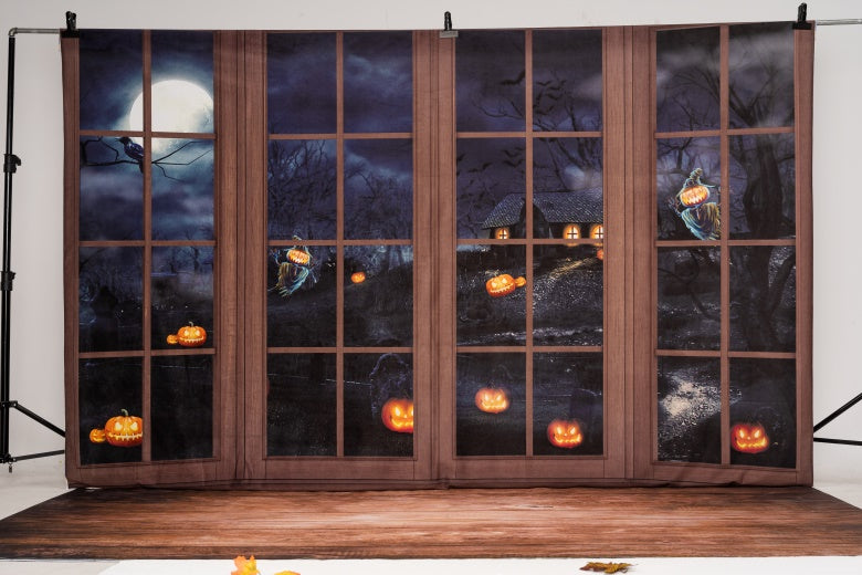 Kate Wooden Window Halloween Backdrop Designed by Chain Photography