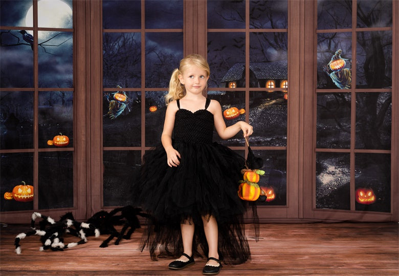 Kate Wooden Window Halloween Backdrop Designed by Chain Photography