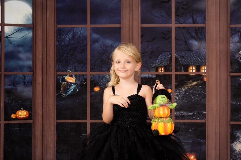 Kate Wooden Window Halloween Backdrop Designed by Chain Photography