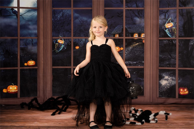 Kate Wooden Window Halloween Backdrop Designed by Chain Photography