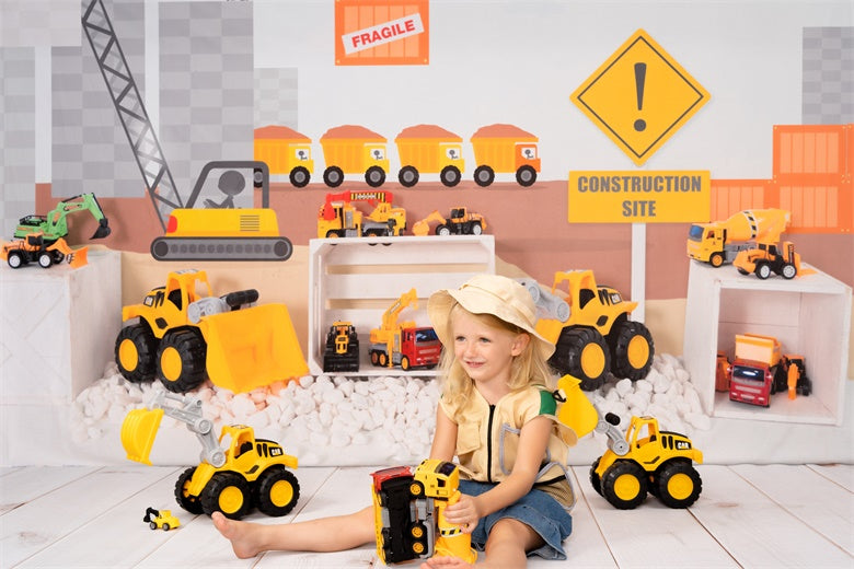 Kate Construction Site Backdrop Kids Toys for Photography