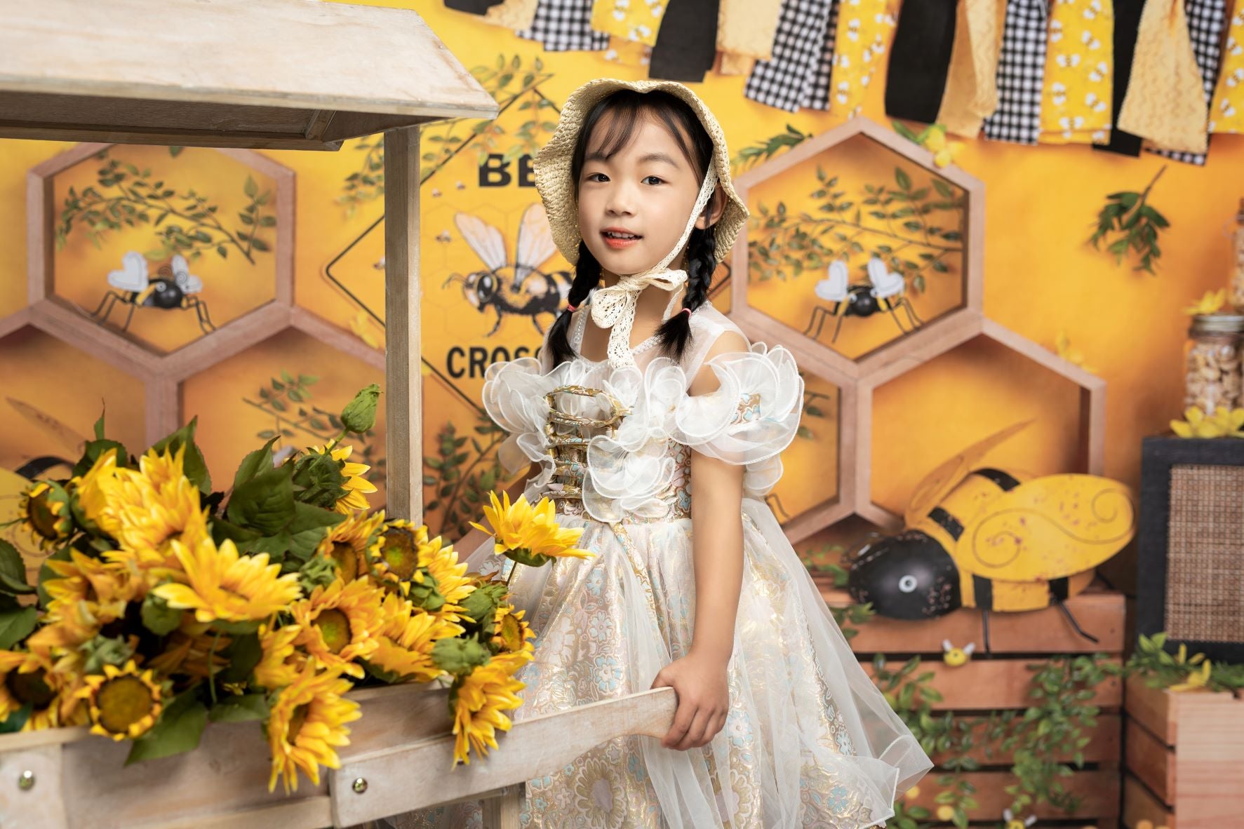 Kate Bokeh Summer Cake Smash Bee Honey Backdrop for Photography - Kate Backdrop AU