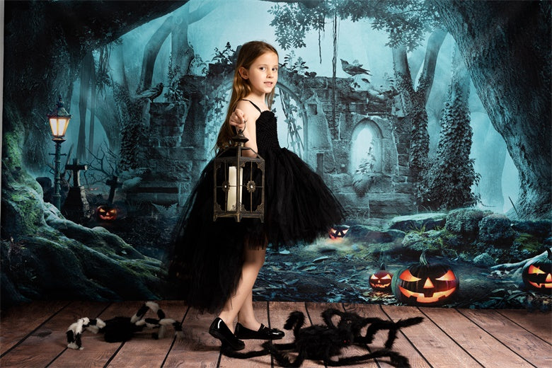 Kate Fall Pumpkin Backdrop Forest for Photography - Kate Backdrop AU