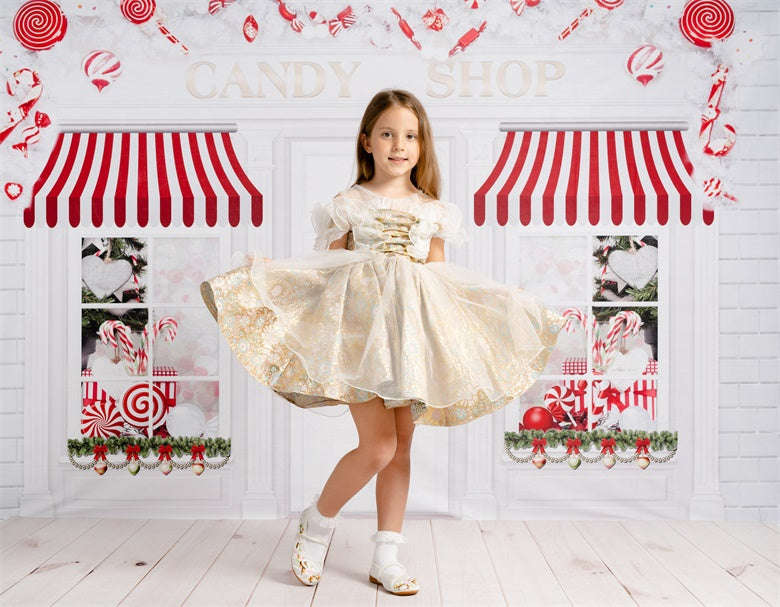 Kate Christmas Candy Shop Backdrop for Photography - Kate Backdrop AU
