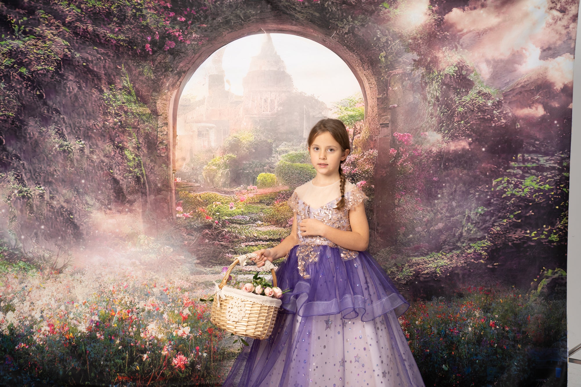 Kate Spring Magic Flower Garden Castle Backdrop for Photography