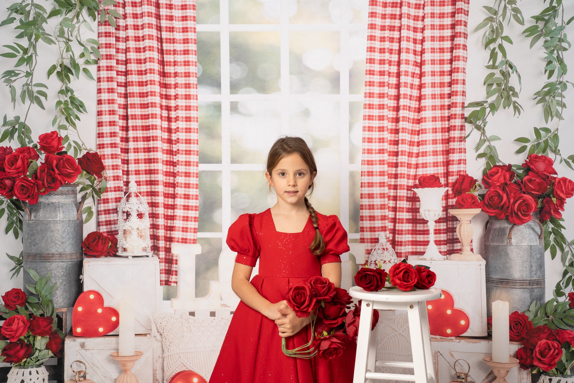 Kate Spring Valentine's Day Backdrop Rose Window Designed by Emetselch - Kate Backdrop AU