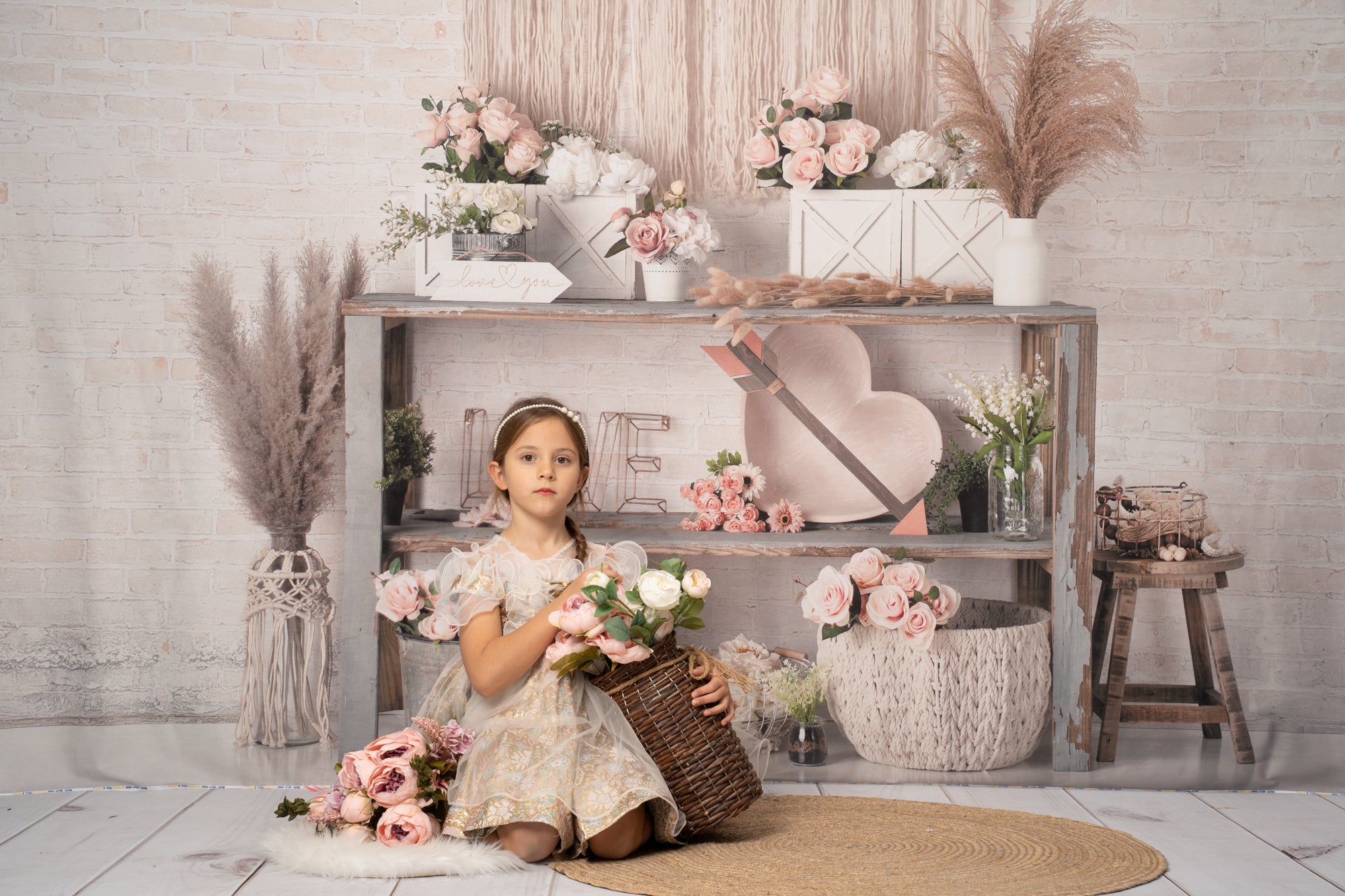 Kate Boho Valentine's Day Backdrop Designed by Mandy Ringe Photography - Kate Backdrop AU