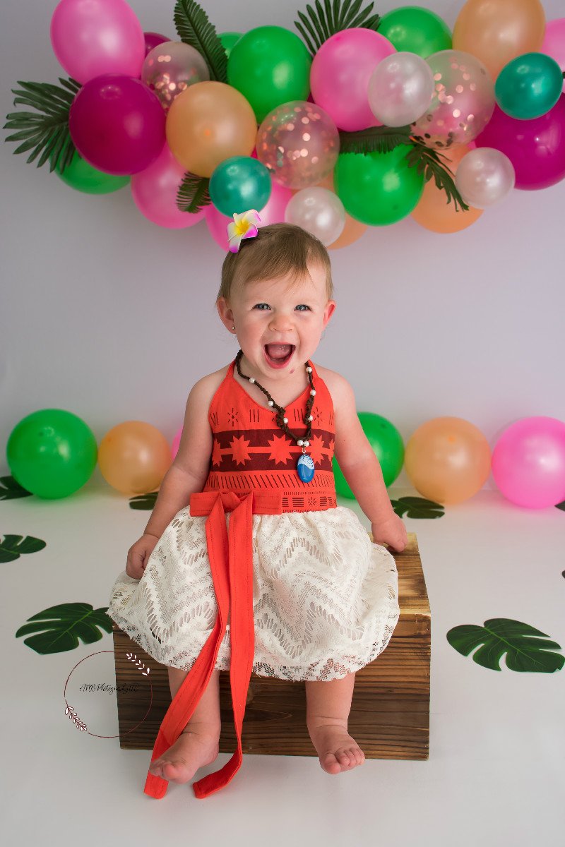 Kate Summer Backdrop Balloons Moana Theme Designed By Alisha Byrem - Kate Backdrop AU