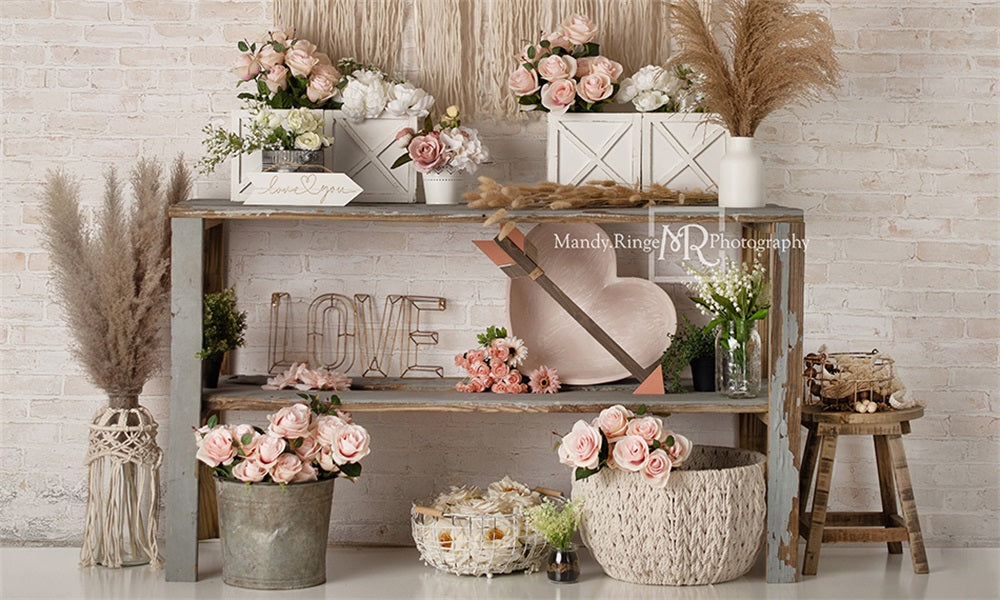 Kate Boho Valentine's Day Backdrop Designed by Mandy Ringe Photography - Kate Backdrop AU