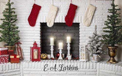 Kate Christmas Cozy Fireplace Backdrop Designed By Erin Larkins