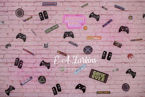 Kate Game Girls Pink Brick Backdrop for Photography Designed By Erin Larkins - Kate Backdrop AU