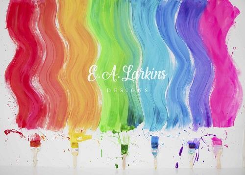 Kate Curvy Rainbow with Brushes Backdrop for Photography Designed By Erin Larkins