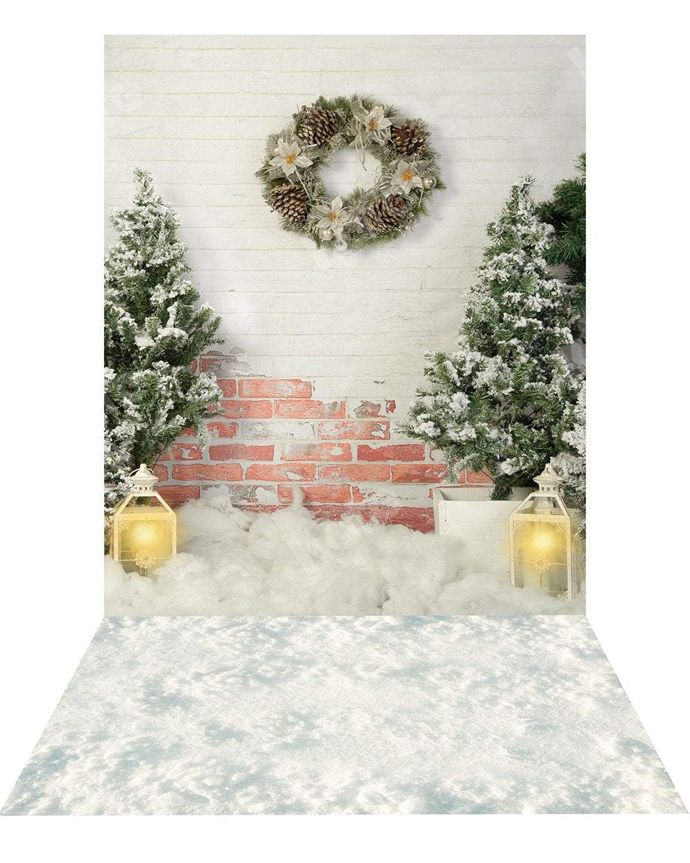 Kate Christmas Backdrop+ Snow Rubber Floor Mat