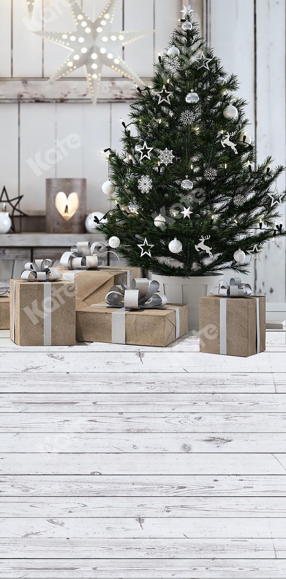 Kate Sweep Christmas Tree Wood Floor Backdrop Designed by Chain Photography - Kate Backdrop AU