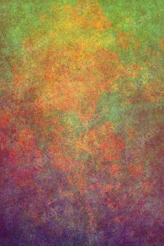 Kate Abstract Rusty Orange Green Textured Backdrop Designed by Kate Image