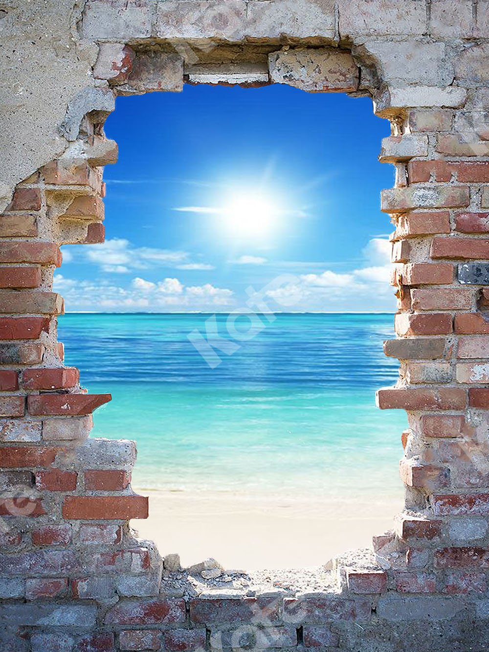 Kate Sea Beach Backdrop with Broken Wall Designed by Chain Photography - Kate Backdrop AU