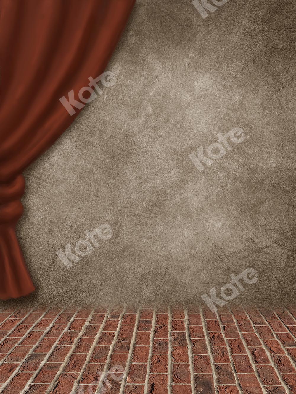 Kate Retro Stage Brick Floor Backdrop Designed by Chain Photography