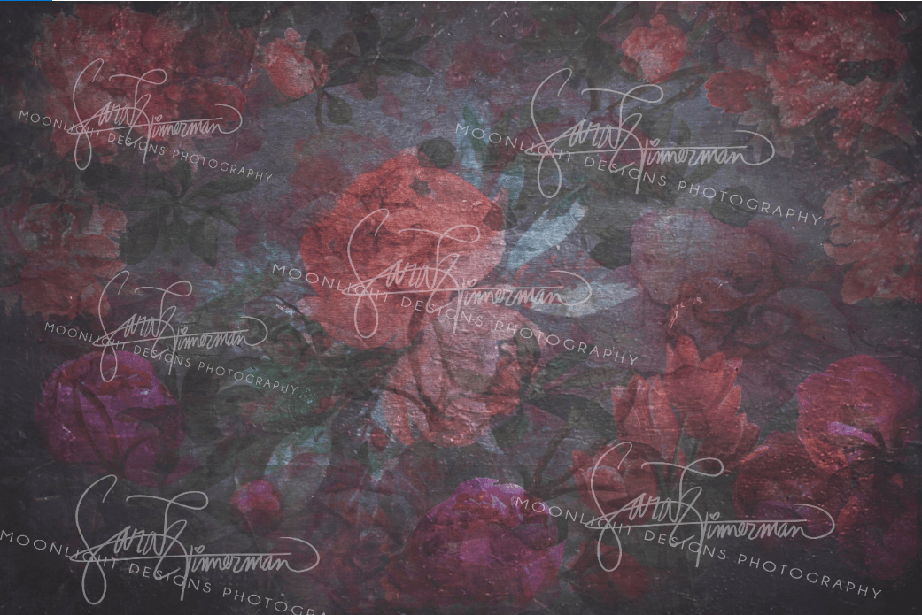 Kate Dark Floral Backdrop for Photography Designed by Sarah Timmerman - Kate Backdrop AU