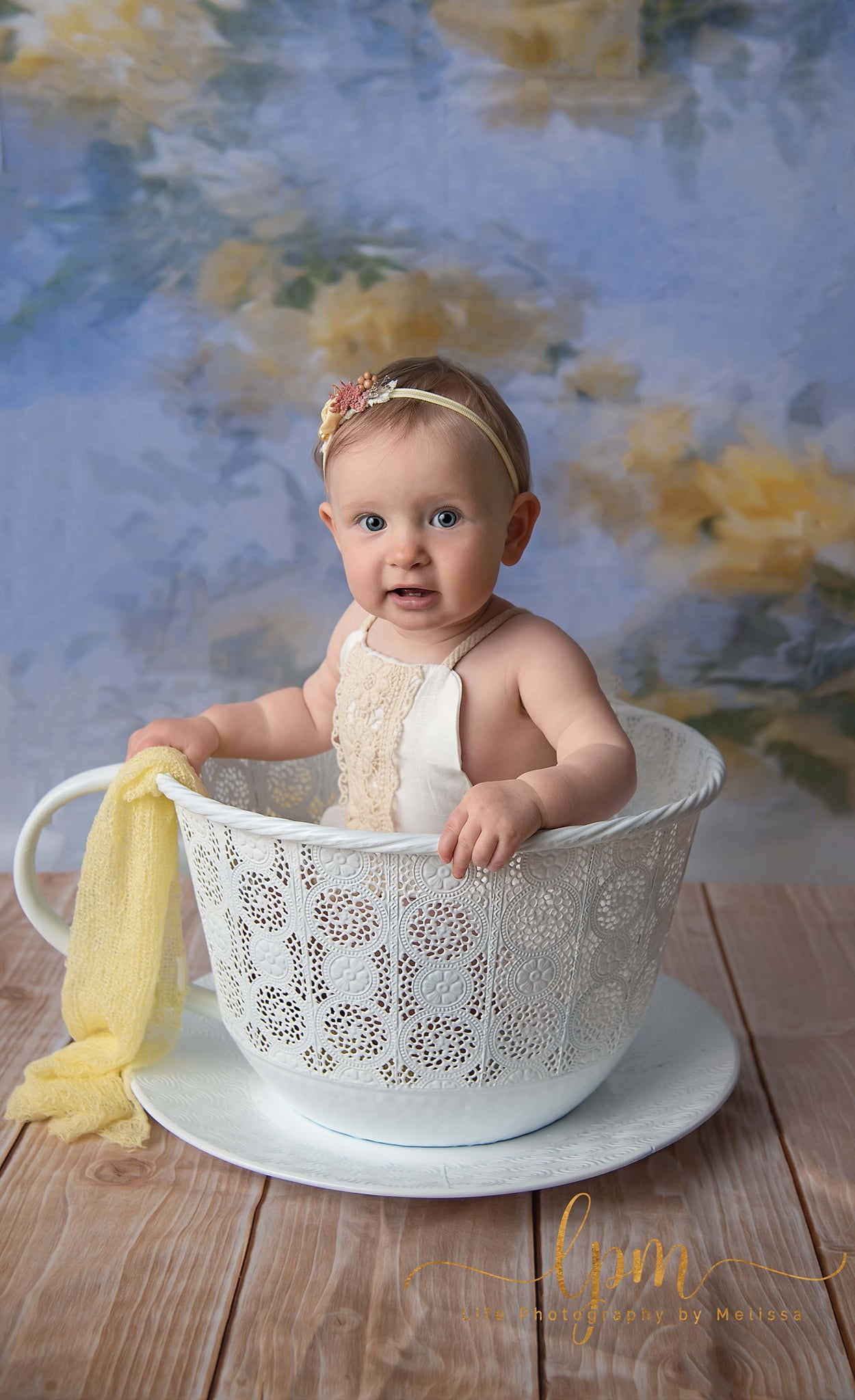 Kate Sweep Spring Floral Wood Floor Backdrop Designed by Chain Photography