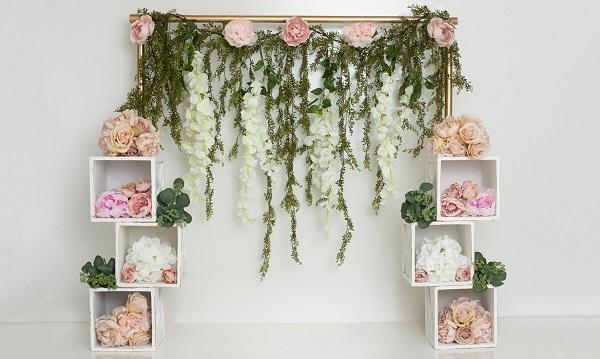 Kate Spring/Mother's Day Pink Floral Cube Backdrop Designed by Lisa B