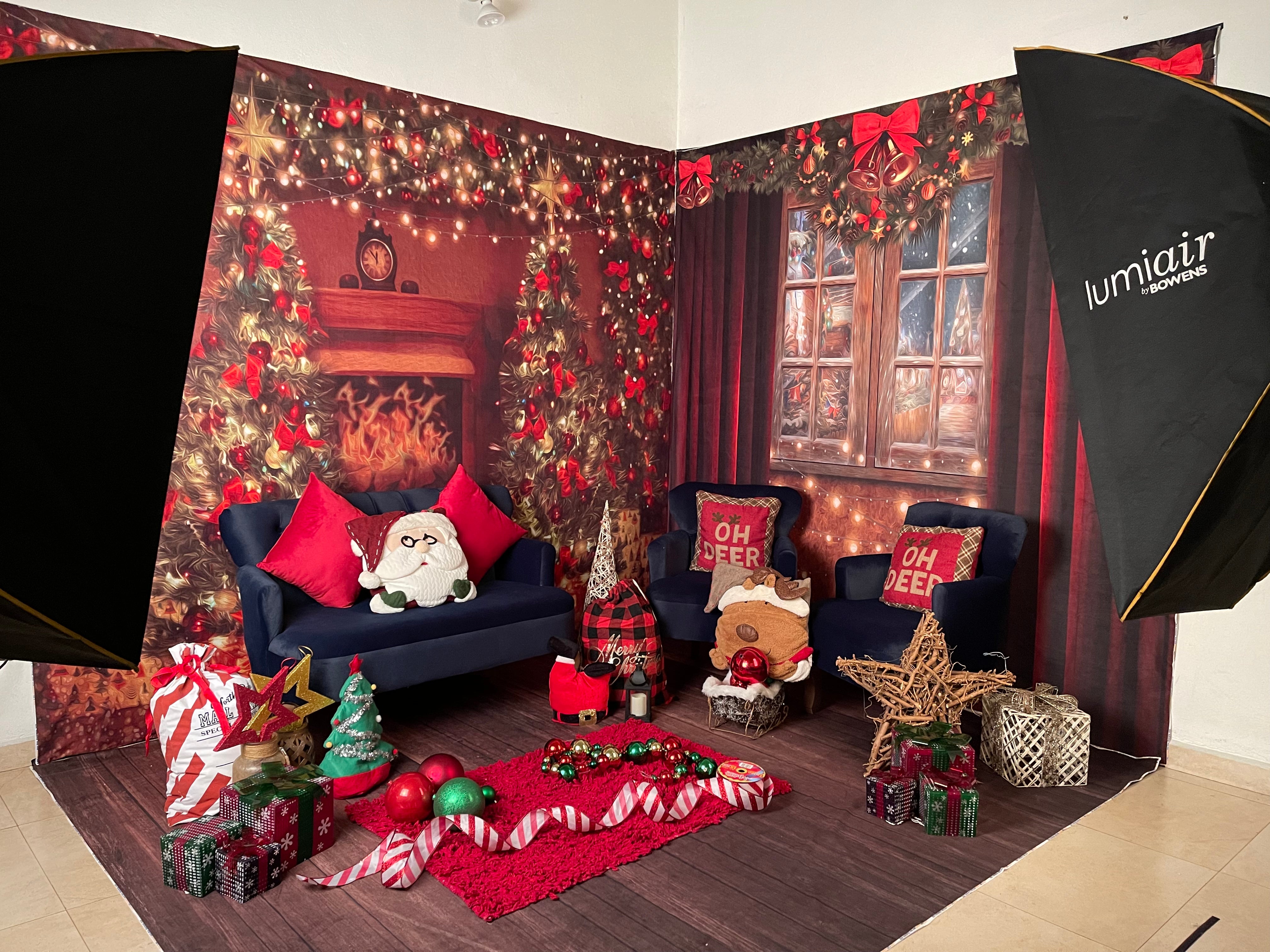 Kate Christmas Fireplace Winter Room Set(8ftx8ft&10ftx8ft&8ftx10ft) - Kate Backdrop AU