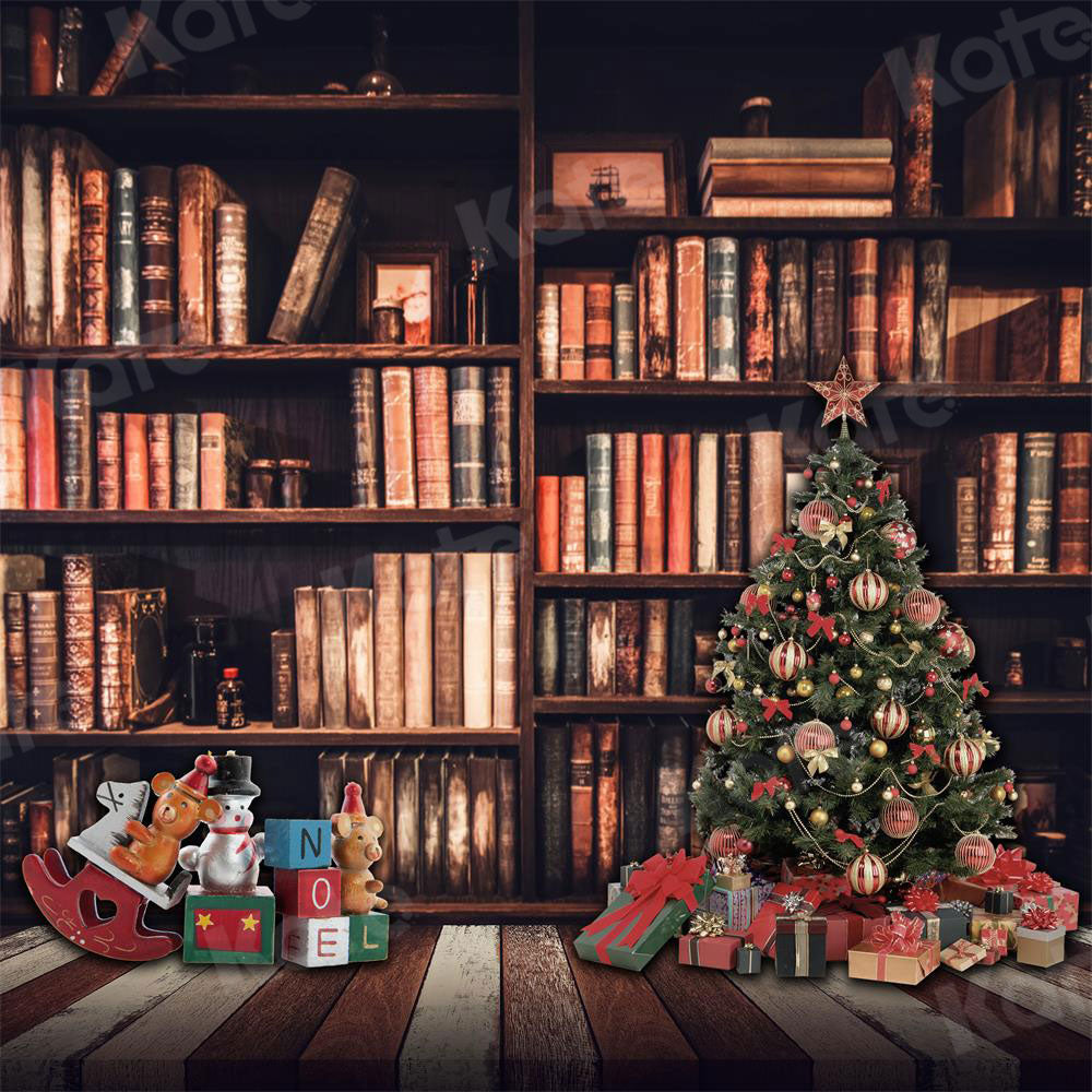 Kate Christmas Backdrop Books & Xmas Tree Designed By JS Photography