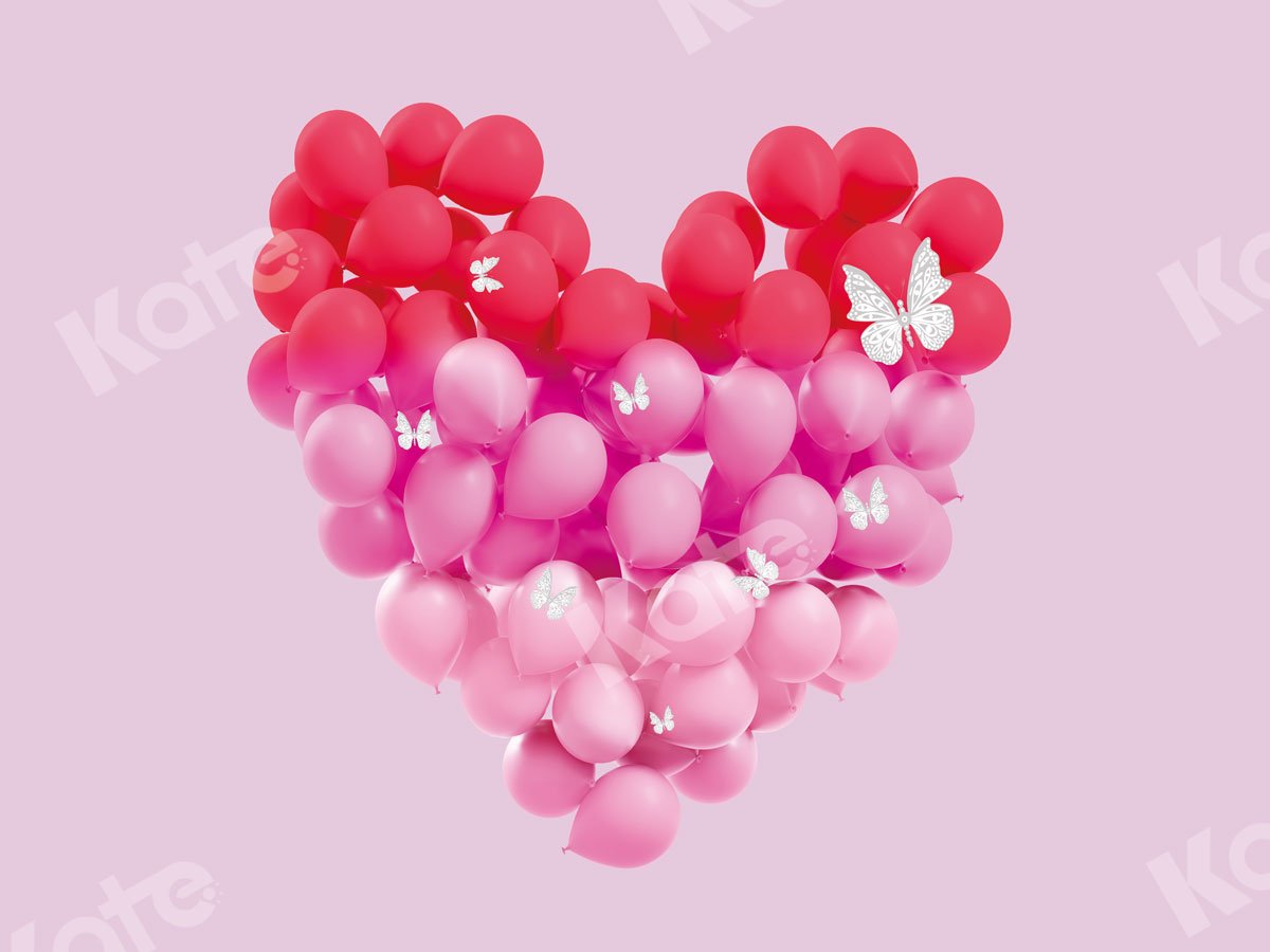 Kate Valentine's Day Balloons Pink Backdrop for Photography