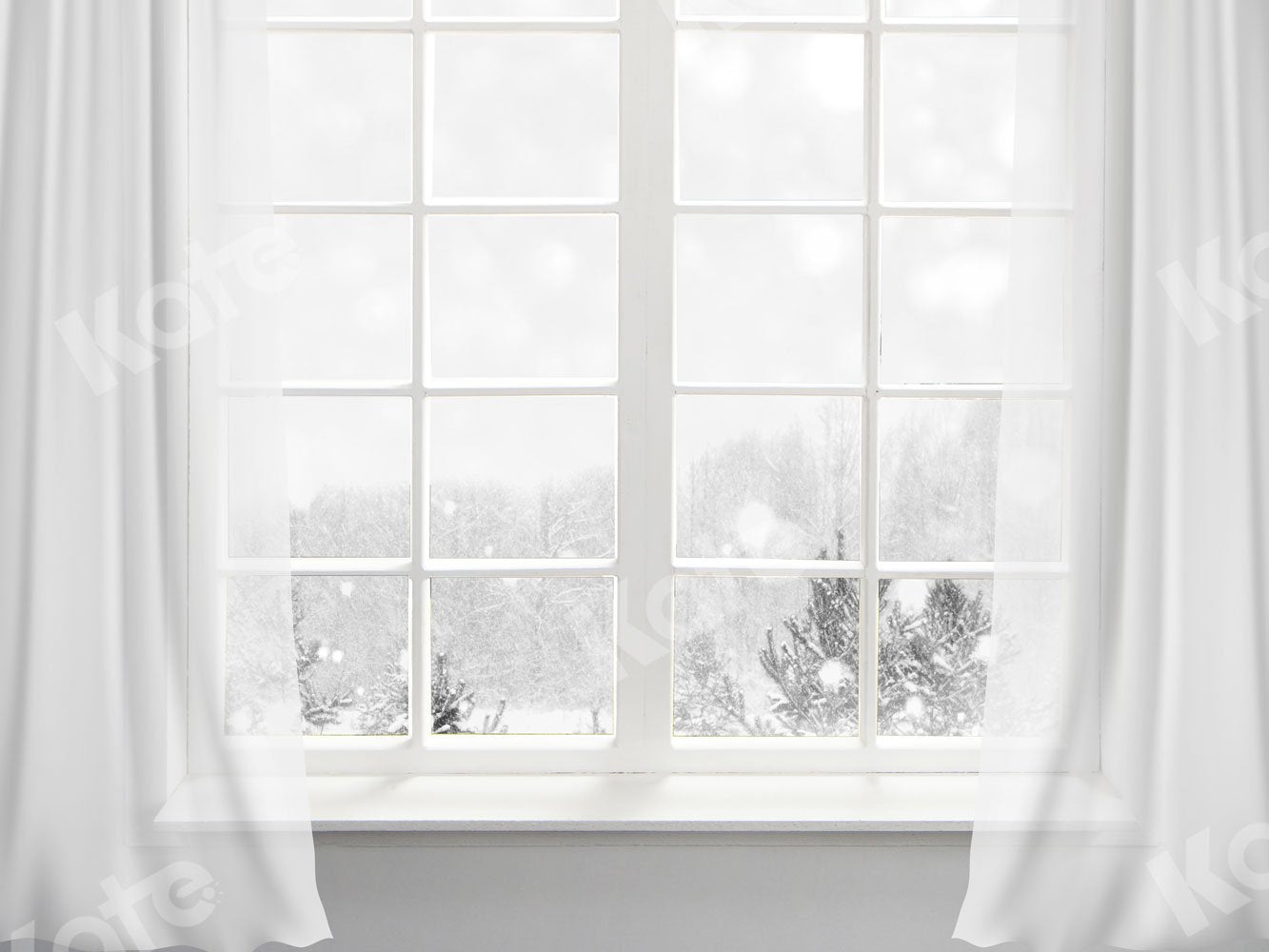 Kate Winter/Xmas Backdrop White Window Designed By JS Photography - Kate Backdrop AU