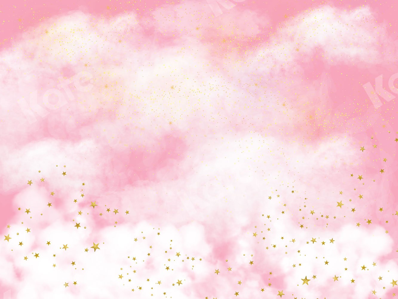 Kate Cake Smash Backdrop Pink Clouds With Stars Designed By JS Photography - Kate Backdrop AU