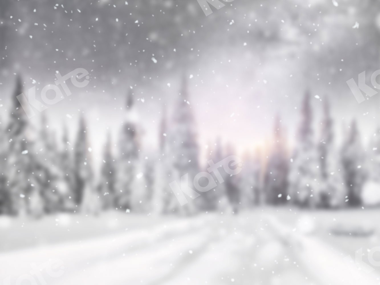 Kate Christmas/winter Snow Forest Backdrop Designed By JS Photography