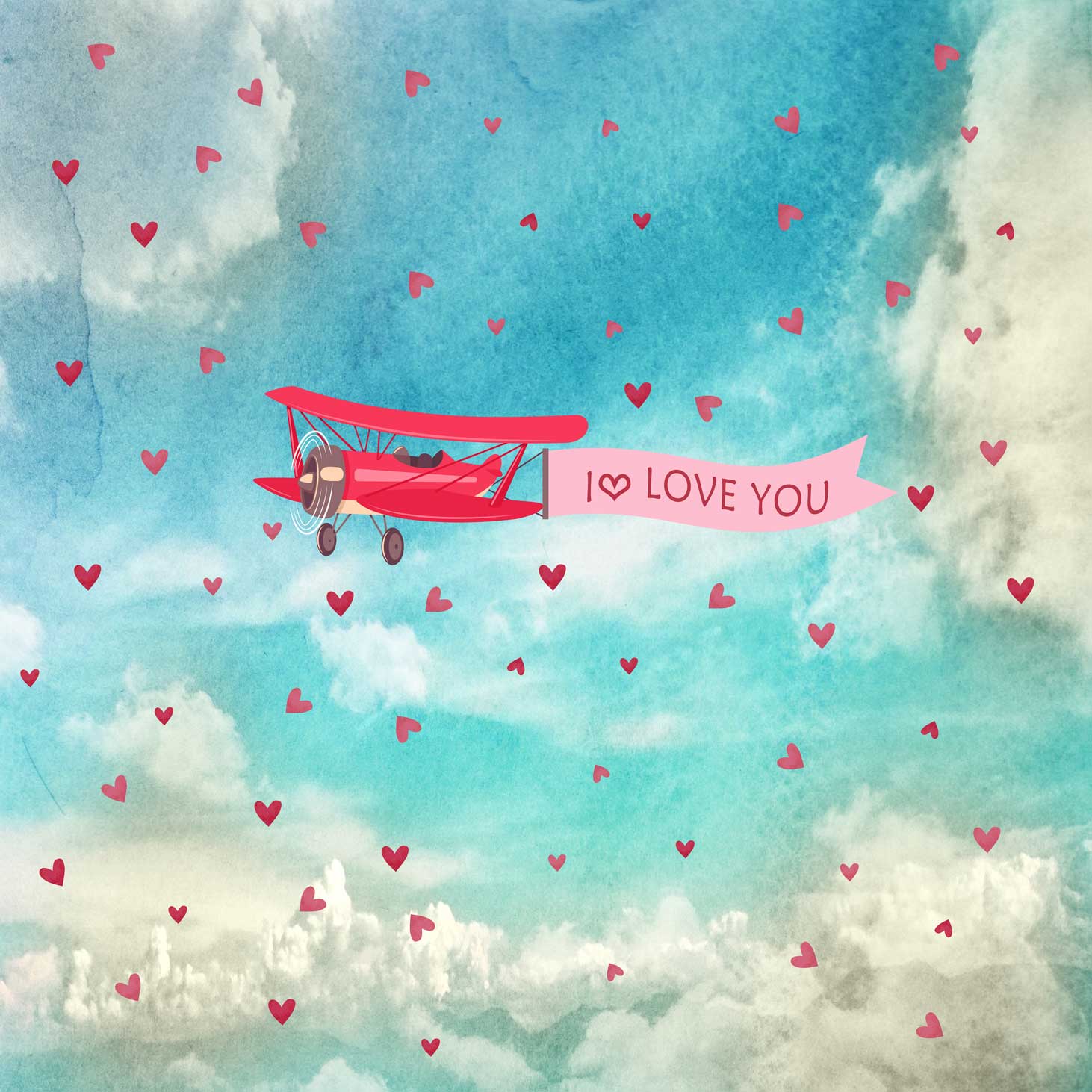 Kate Sky Love Plane Backdrop for Valentines designed by Jerry_Sina - Kate Backdrop AU