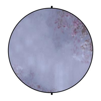 Kate Purple/White Flowers Round Mixed Collapsible Backdrop for Baby Photography 5X5ft(1.5x1.5m)