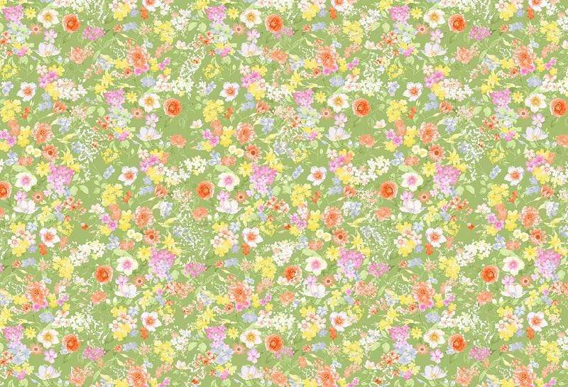 Kate Retro flowers Baby Shower Backdrop for Photography designed by Jerry_Sina