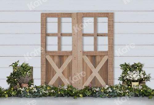 Kate Wood Door Backdrop with Plants for Photography - Kate Backdrop AU