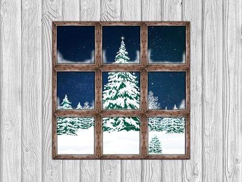 Kate Christmas Window View White Wood Backdrop for Photography Designed By Jerry_Sina