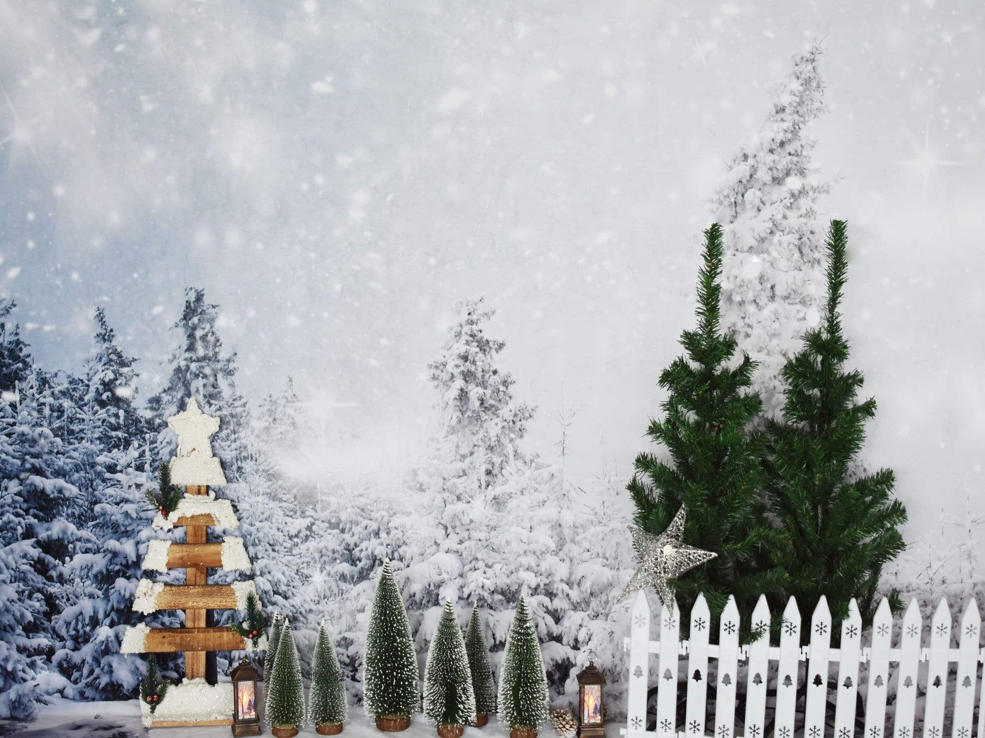 Kate Winter Pine Trees Decorations Backdrop Designed By Jerry_Sina