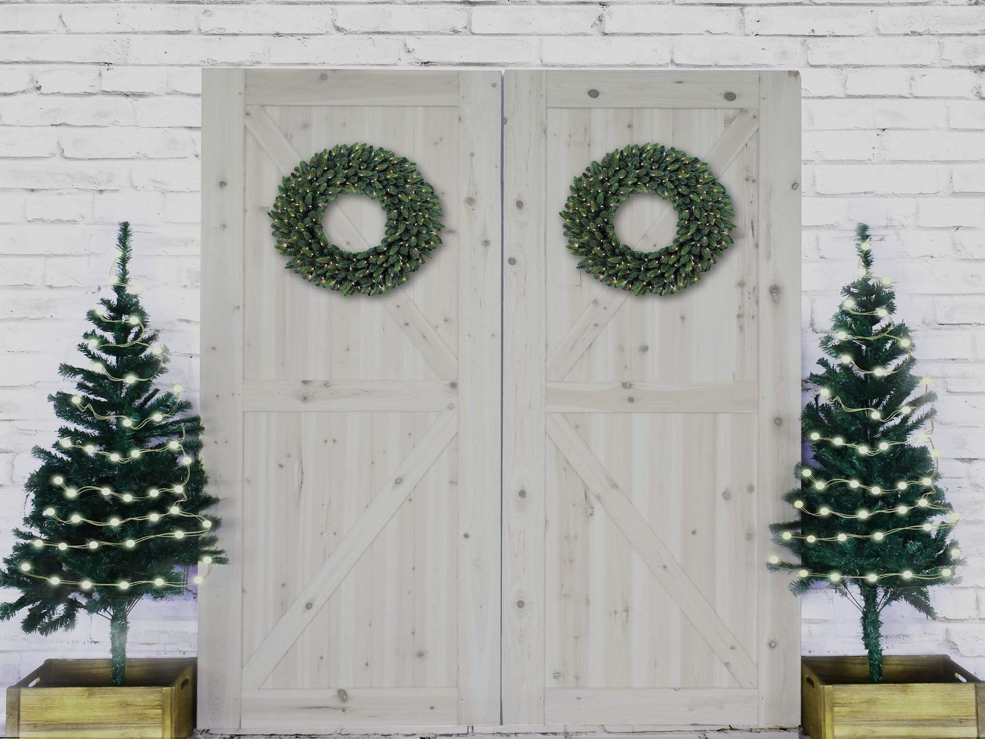 Kate Christmas Barn Door Decorations Backdrop Designed By Jerry_Sina