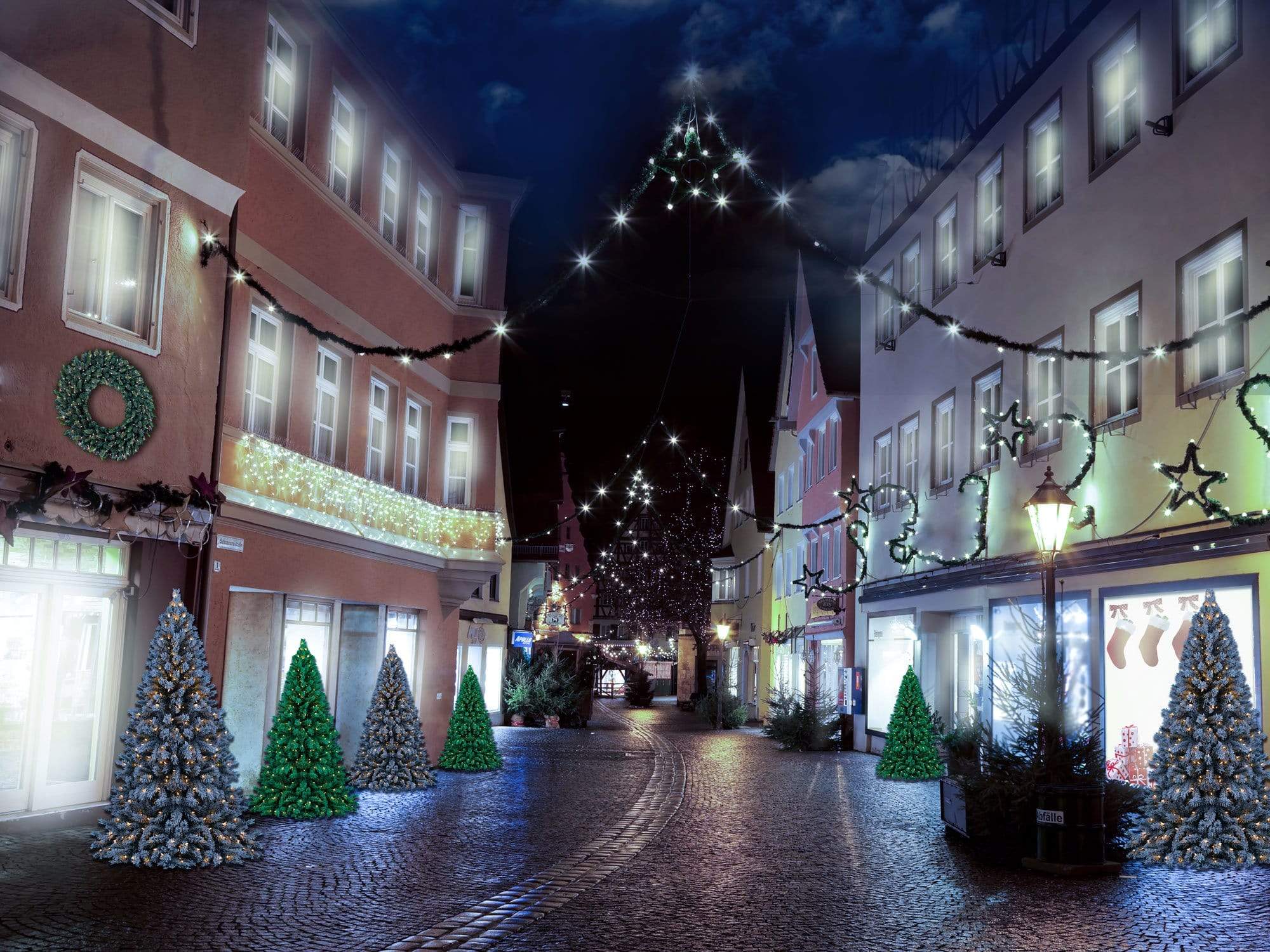 Kate Christmas Winter House Street Backdrop Designed By Jerry_Sina