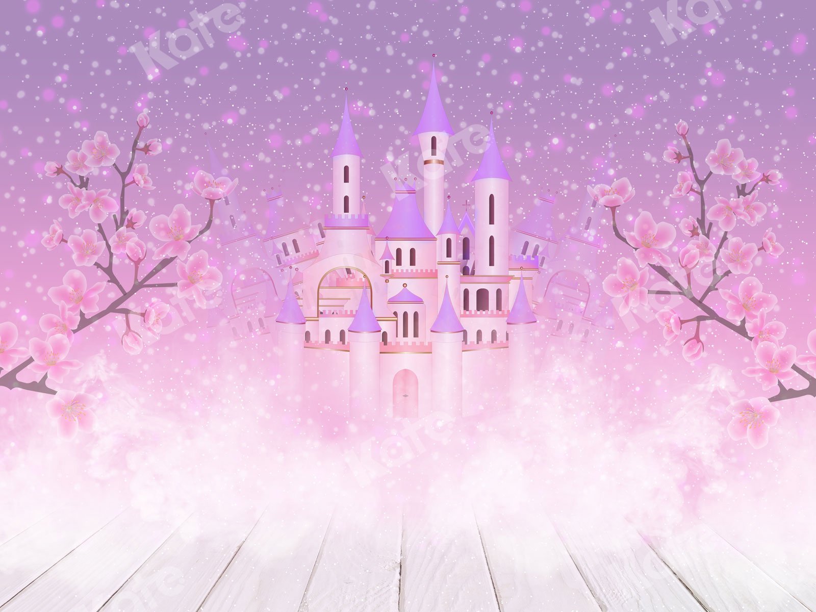 Kate Fairy Tale Backdrop Castle Pink Flowers Designed By JS Photography