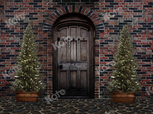 Kate Brick Christmas Door Backdrop Designed By JS Photography - Kate Backdrop AU